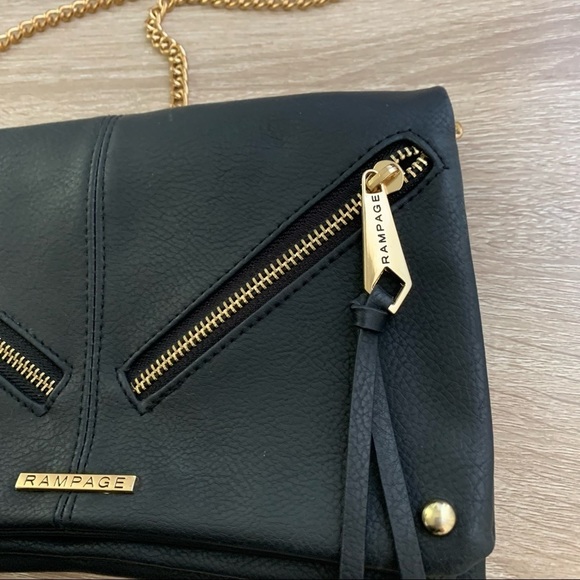 Rampage Vegan Faux Leather Gold Chain Crossbody - Picture 10 of 10